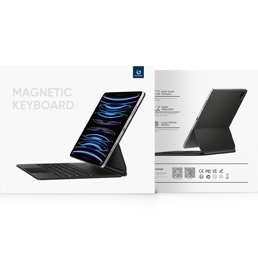 Etui z klawiaturą podświetlaną Bluetooth 5.2 Dux Ducis (seria MK) do Galaxy Tab S9 / S8 / S7, czarne.  